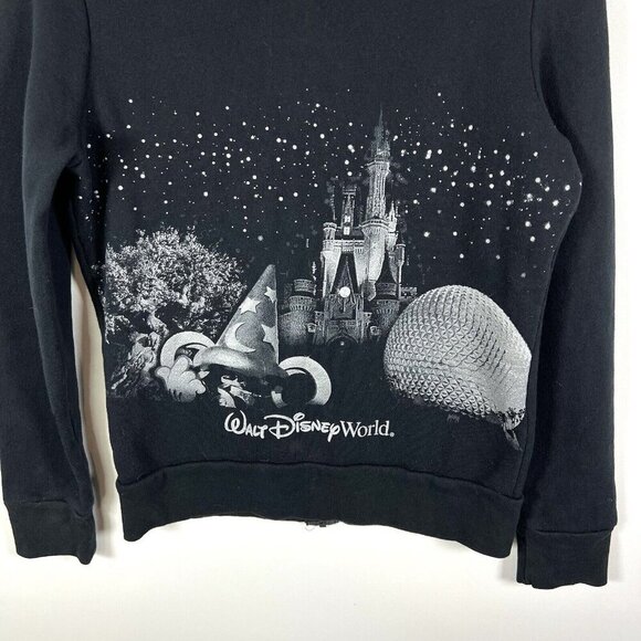 Walt Disney World Authentic Parks Full Zip Hooded Sweatshirt Size Medium Sparkly - Picture 8 of 9